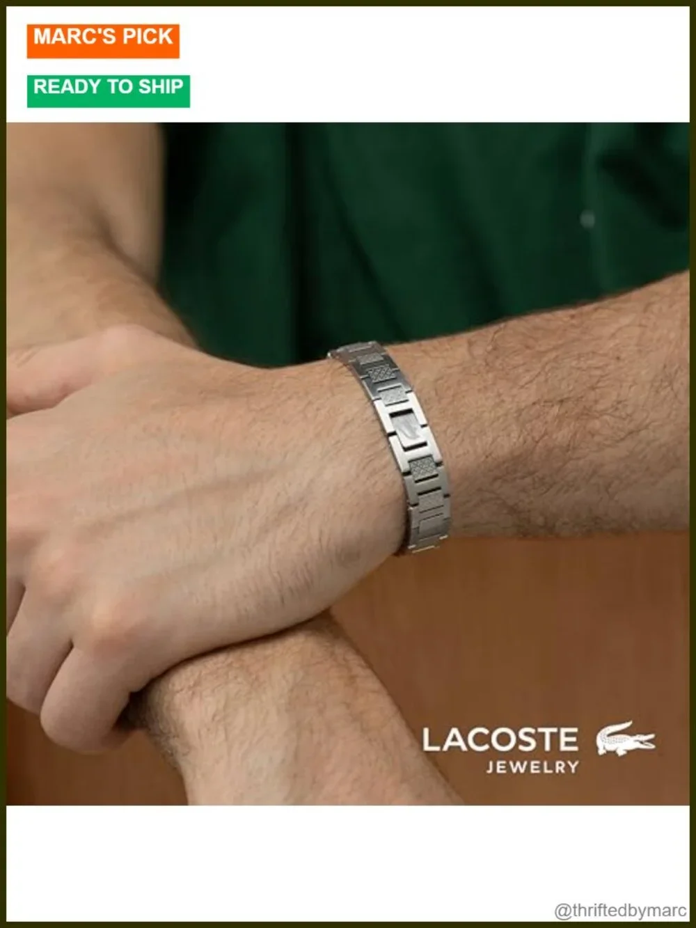 Lacoste Metropole H-Link Bracelet Stainless Steel Men's